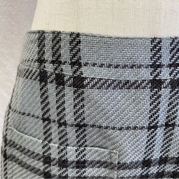 J. Crew Factory black/gray knit plaid A Line mini skirt size 8 - Picture 4 of 13
